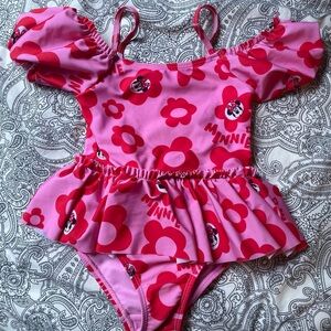 3/$12 Disney Pink and Red Minnie Mouse Swimwear